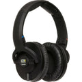 Black over-ear headphones with padded ear cups and headband, marked with KRK Systems and model KNS-6402.