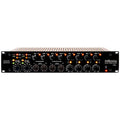 A 2U rackmount phonographic preamplifier with a hand-machined aluminum front panel carrying rotary controls and switches for equalization curves, filters, and cartridge loading.