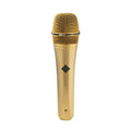 Gold-colored handheld microphone with mesh grille and TELEFUNKEN branding.