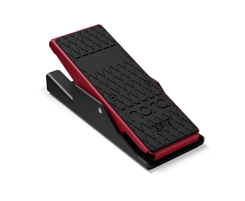 Black and red expression pedal with 'nord EP 15' text on its top rubber surface.