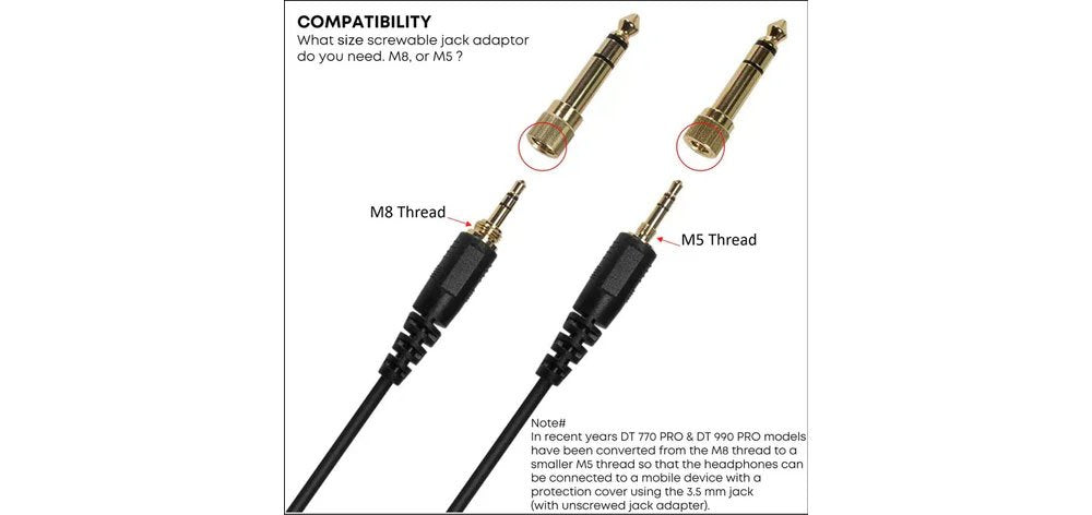 BEYERDYNAMIC Headphone Jack Adapter (M5 thread) 937681 — Headphones