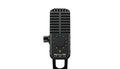 Black iRig Stream MIC microphone with grille, rotary knob, and push button on front panel.