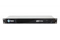 Front view of a black 1U rackmount network audio device with Hear Technologies and WSG bridge branding and power switch.
