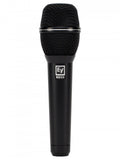 Black handheld microphone with mesh grille and EV ND86 logo on the body.