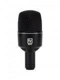 Black studio microphone with mesh grille and EV ND68 label on the body