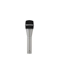 Silver handheld microphone with black mesh grille and model text PL80c visible on the body.