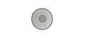 Close-up top view of a circular headphone speaker driver part