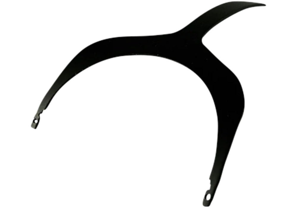 Black plastic curved headband frame for headphones shown against a white background.