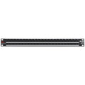 Black 48-point patch bay with two rows of 24 1/4 inch TRS jacks, labeled with numbers 1 to 24.