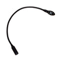 Black LED lamp with flexible gooseneck arm and female connector on one end.