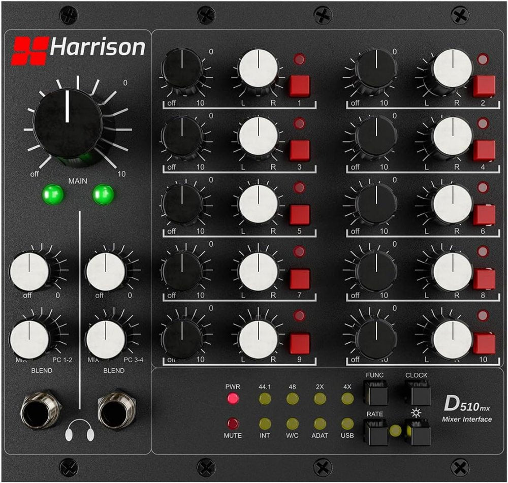 HARRISON AUDIO D510r 500 Serie Rack with Dante card and Mixer and height 32Cpre+ Preamps