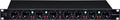 Front panel of a black rackmount audio processor with knobs, lights, and switches for two channels.