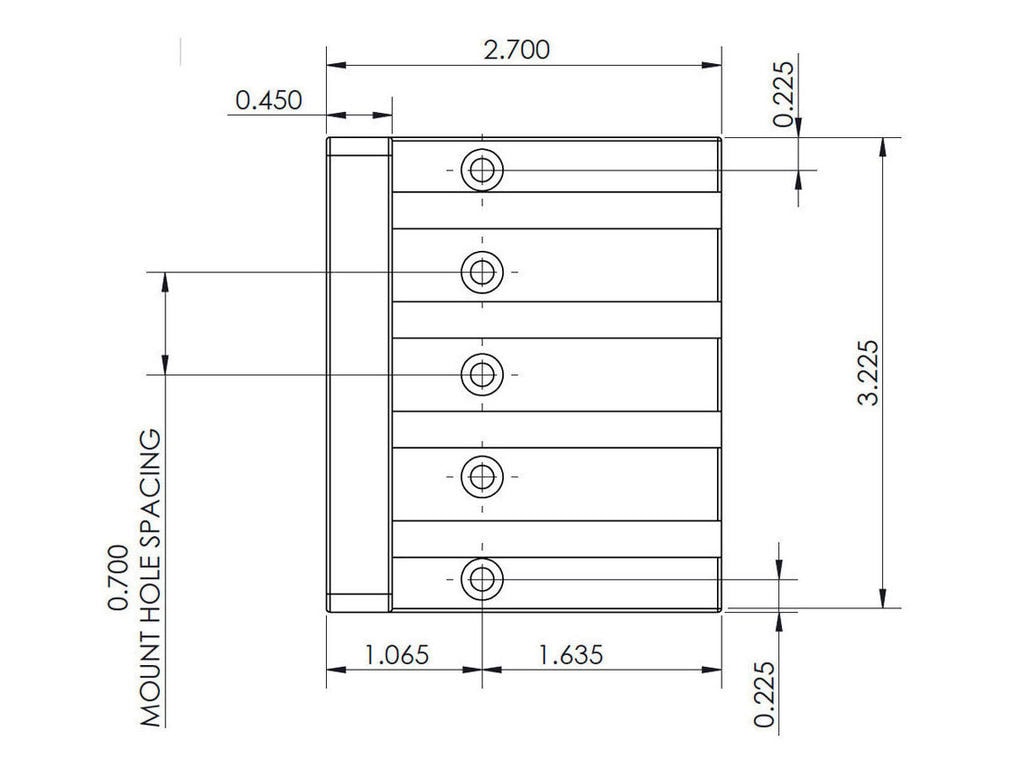 Hipshot 5K400 Kickass 4 String Bass Bridge