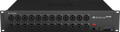 Front panel of a StudioLive SE 32R device with 24 combo mic/line inputs, mute button, headphone jack, volume knob, and indicator LEDs.