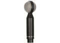Black cylindrical microphone with spherical silver mesh head and XLR connector at the base.