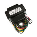 Black transformer with multiple colored wires and a label showing model number 290BBX and electrical specifications.