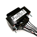 Black metal transformer with multiple wires and a white label showing electrical specifications and model number 290GZ.