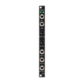 Black eurorack module with audio input and output jacks, two level control knobs, and green LEDs.
