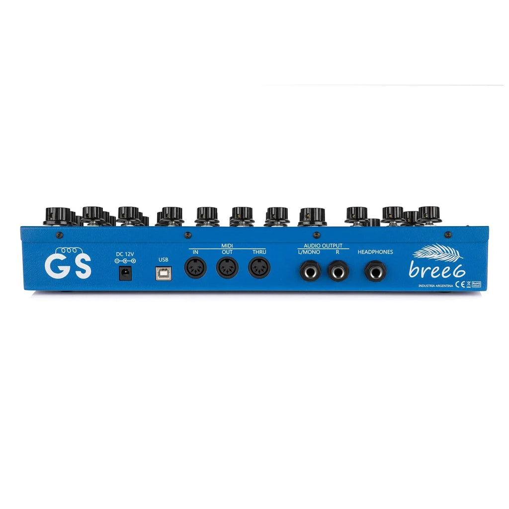 GS Music Bree6 - Desktop Analog Polyphonic Synth - Blue, keyboard synthesizer instrument