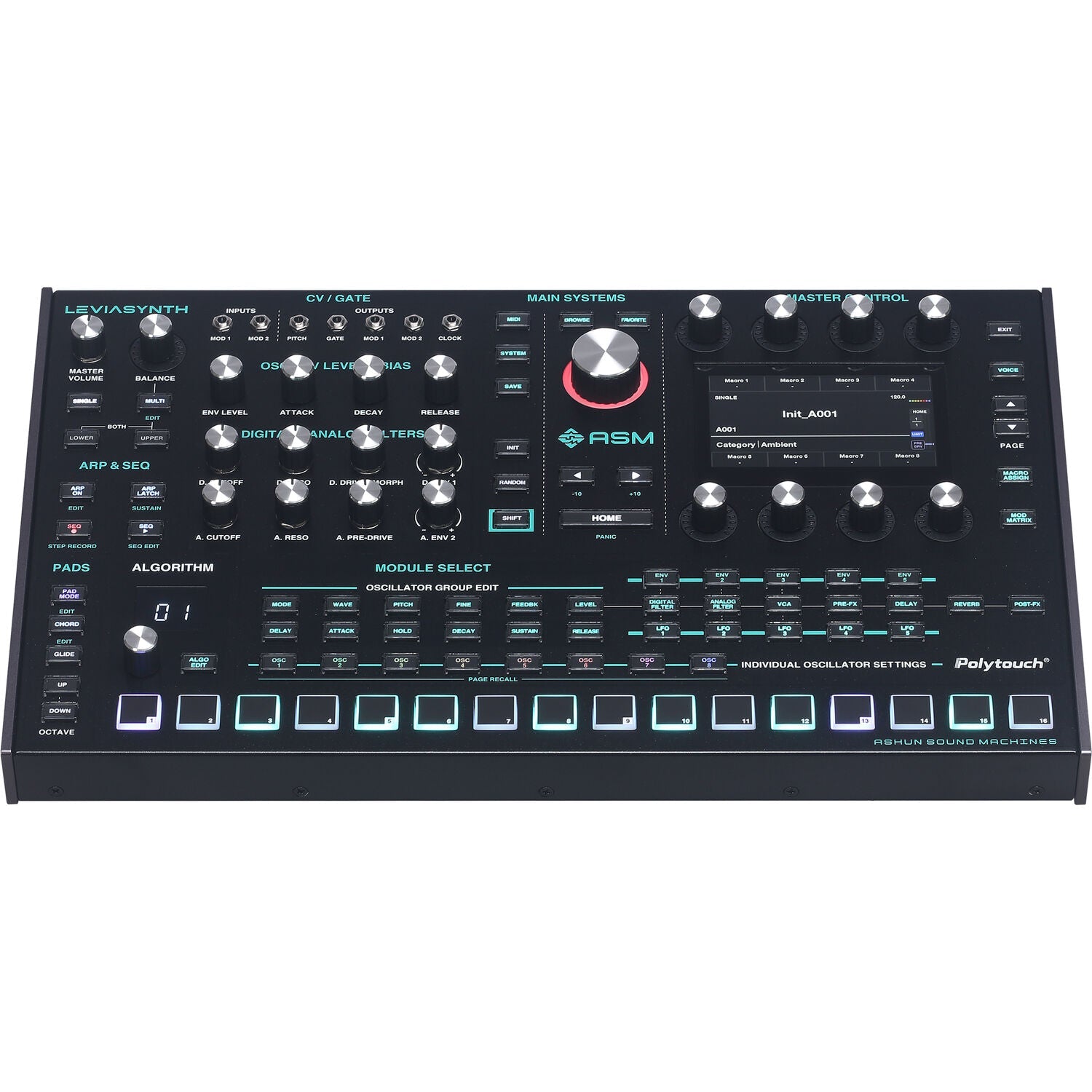 Ashun Sound Machines ASM Leviasynth LSDR - Hybrid Algorithmic Synth Module With 16 voices, 8 Oscillators Per Voice — Synthesizer