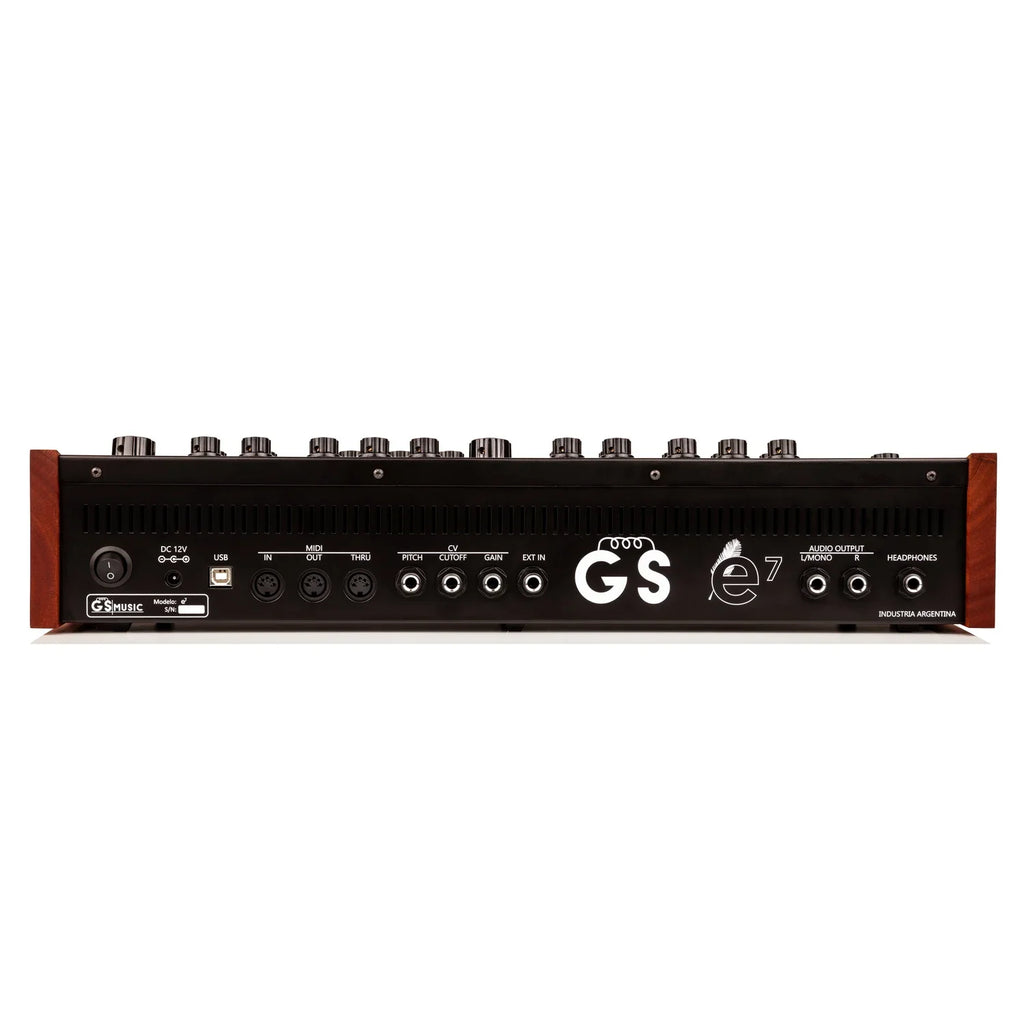 GS Music e7 - Analog Polyphonic Synth - Black/Red, keyboard synthesizer instrument