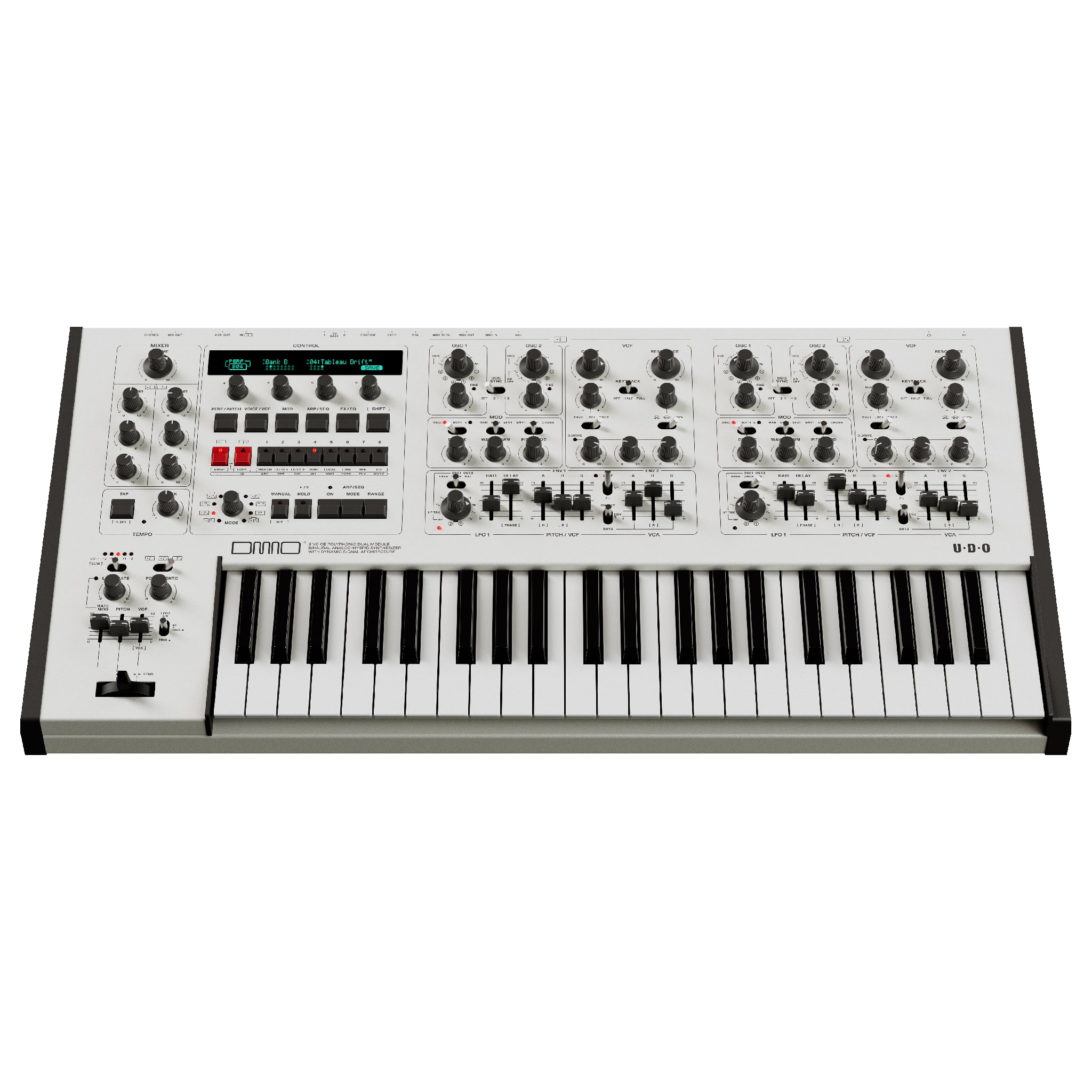 UDO DMNO - 8 Voice Polyphonic Binaural Analog-hybrid Synth - White — Synthesizer