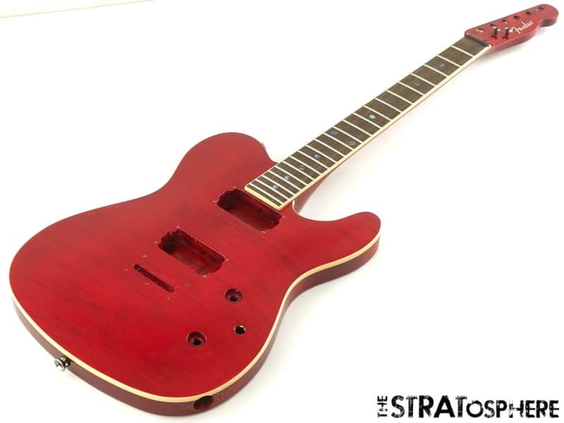 Fender Flame Maple Top Telecaster Tele BODY + NECK FMT Set Neck, Crimson Red