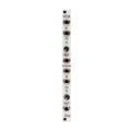 Silver eurorack synthesizer module with two sets of input, CV, output jacks and knobs.