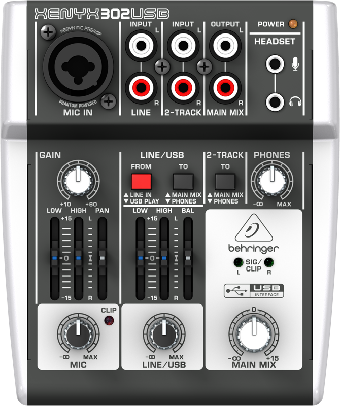 5 Input Mixer w/USB Audio Interface