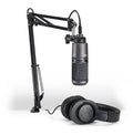 Podcasting Pack - AT2020-USB Microphone, ATH-M20x Headphones & Boom-Arm