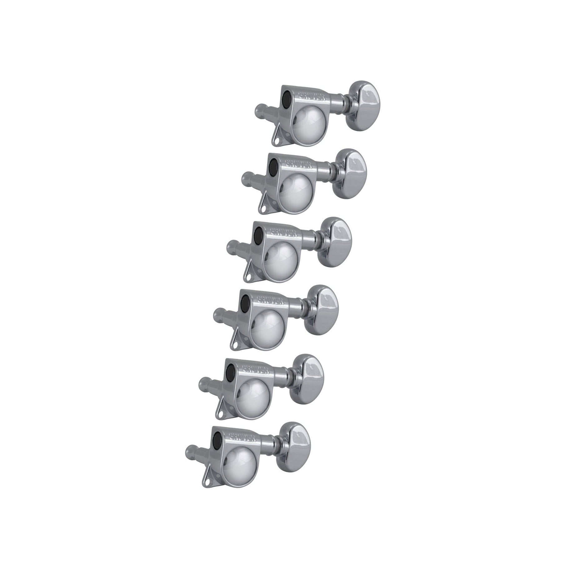 Grover 305C6 Mid-Size Rotomatic Chrome Machine Heads 6 Inline – Kidney Style