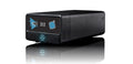 Black rectangular audio device with blue logo, 'api 312' text, and one blue rotary knob on the front panel.