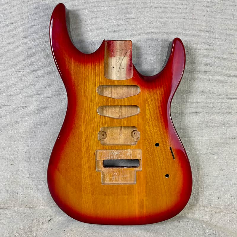 Super Stratocaster Body Cherry Sunburst Guitar HSS Floyd Rose