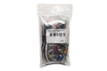 Sealed plastic bag containing wiring kit components with wires, potentiometer, and connectors.