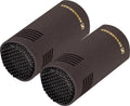 Two black cylindrical microphones with mesh fronts and SENNHEISER branding.