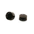 Two black rotary knobs with white numbering from 0 to 10 on a white background.