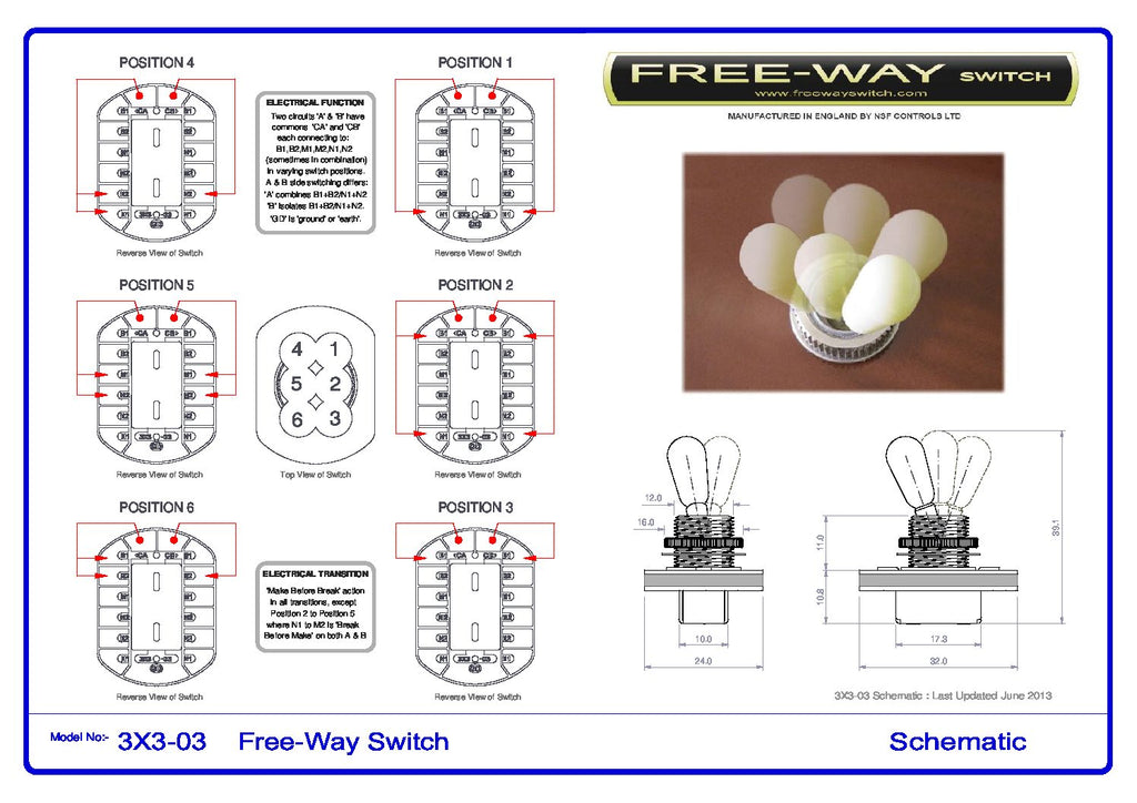 Free-Way Pickup Switch 3X3-03 – Gold
