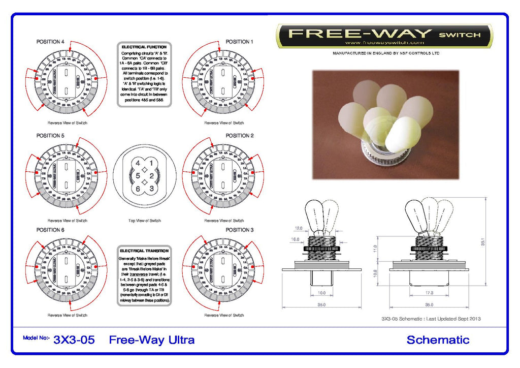 Free-Way Ultra Pickup Switch 3X3-05 – Nickel