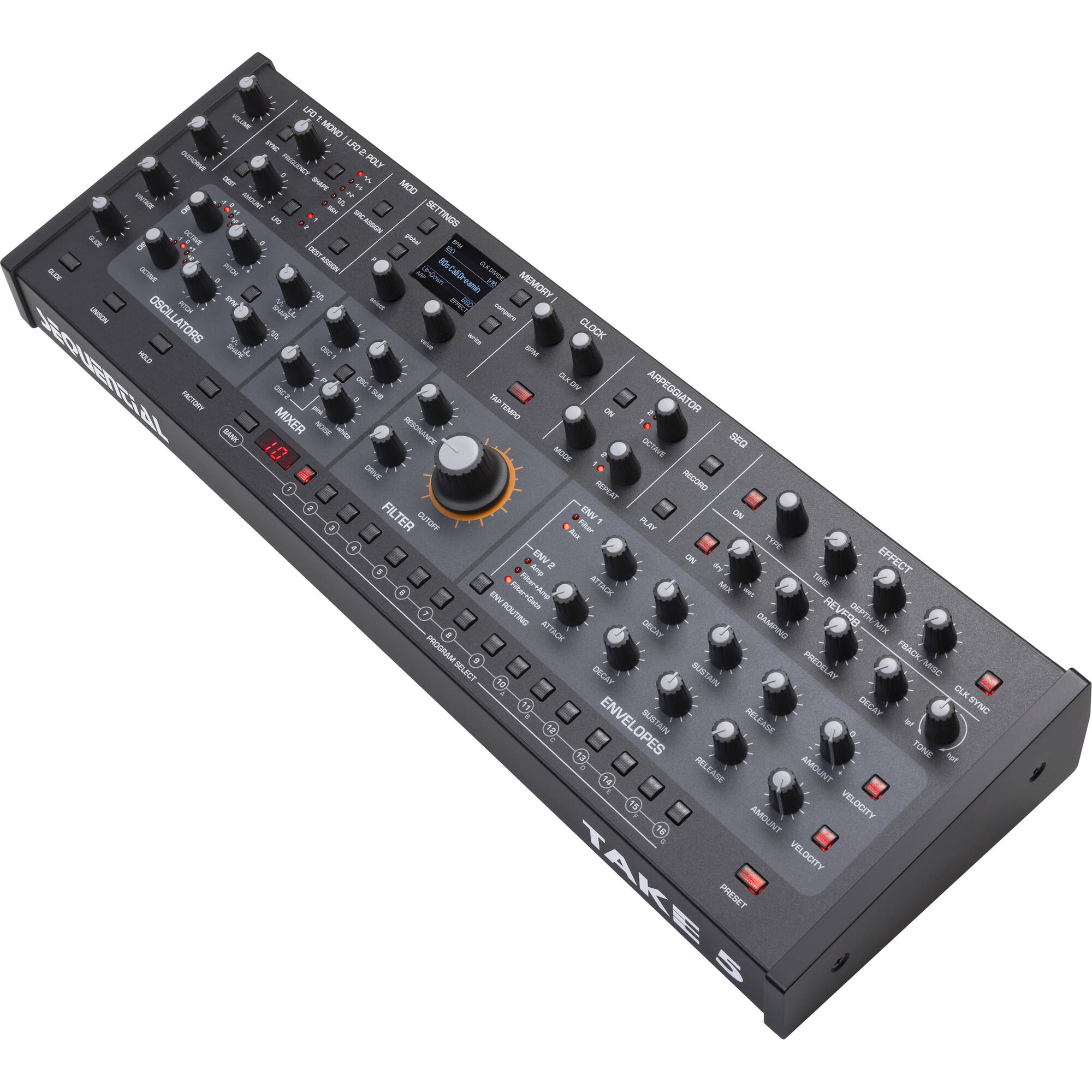 Sequential Take 5 Desktop Compact Poly Synth, keyboard synthesizer instrument