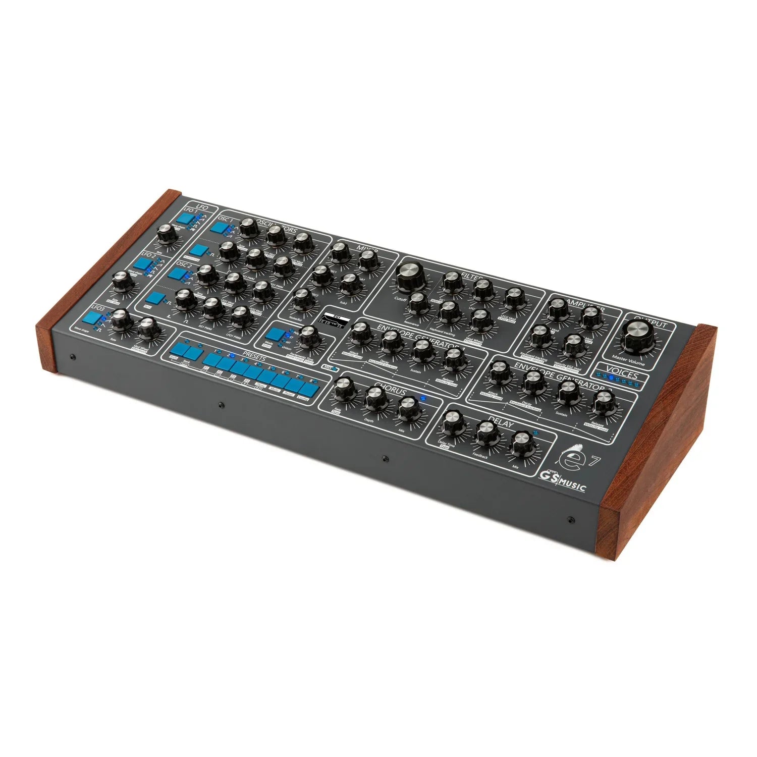 GS Music e7 - Analog Polyphonic Synth - Gray, keyboard synthesizer instrument