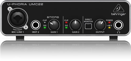 2x2 USB Audio Interface w/MIDAS Mic Preamp