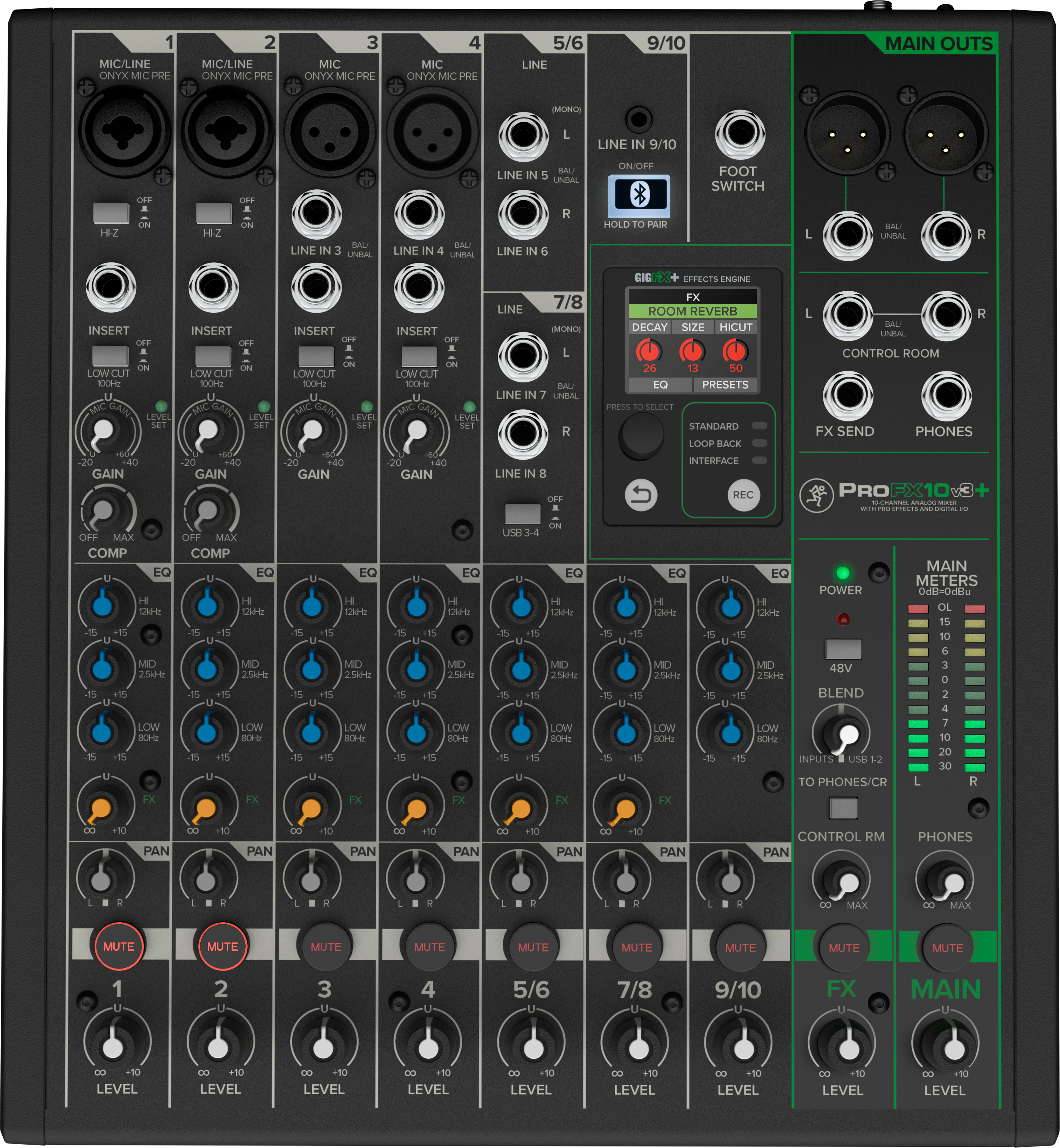 ProFX10v3+ 10-Channel Professional Effects Mixer with Bluetooth