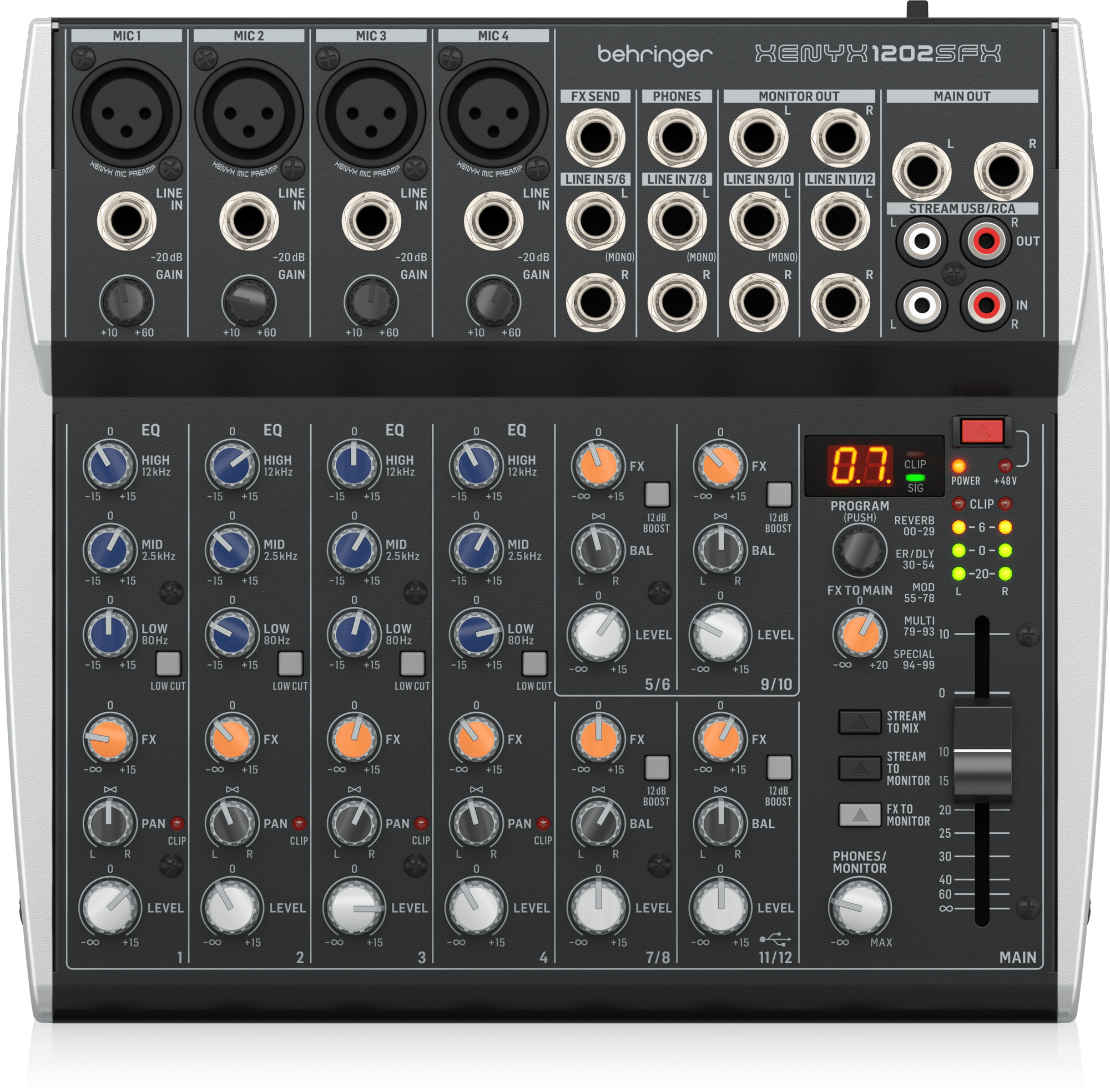 Xenyx 1202SFX Premium Analog 12-Input Mixer with USB Streaming Interface