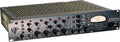 Front angled view of a Millennia STT-1 preamp/DI with multiple knobs, switches, a meter, and a 1/4 inch input jack.