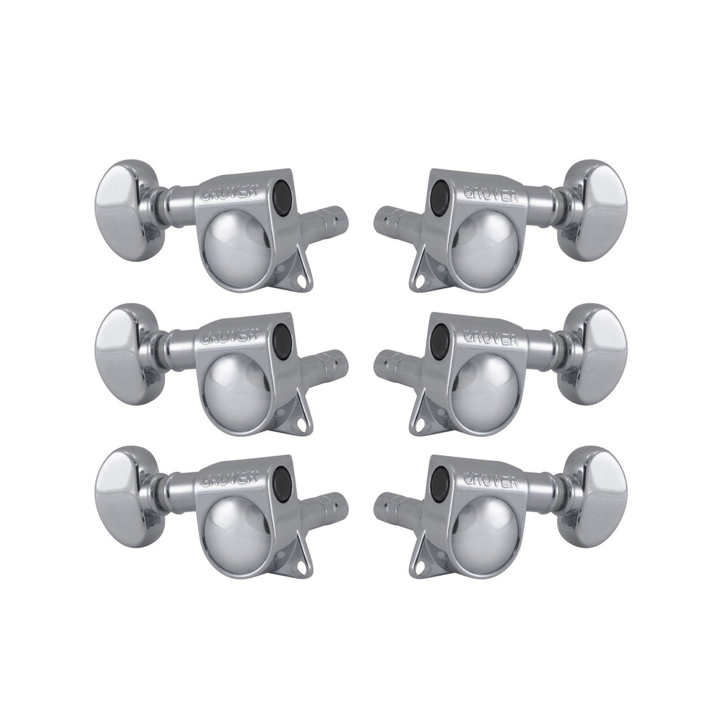 Grover 406C Mid-Size Locking Rotomatic Chrome Machine Heads 3+3 – Kidney Style