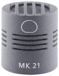 Gray cylindrical microphone capsule with ventilation grilles and MK 21 label
