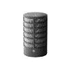 Black cylindrical microphone capsule with engraved grid pattern on the mesh surface.