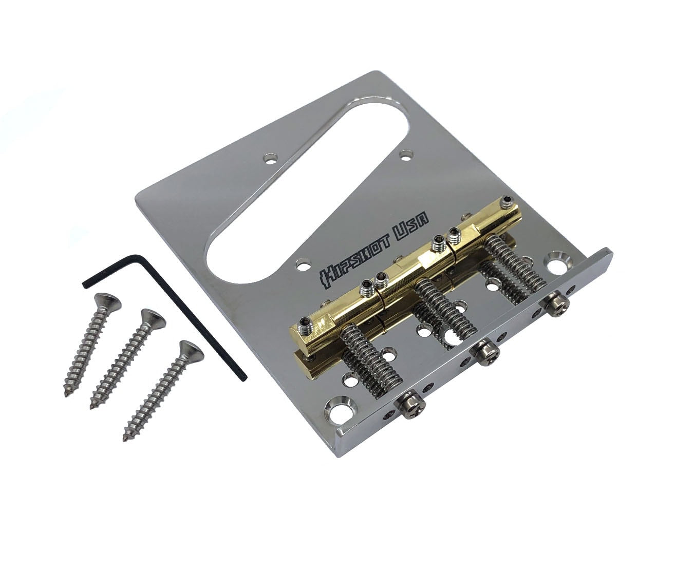Hipshot Tele Left Handed Retrofit Bridge 3 Hole With Compensated Saddles