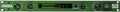 Front panel of a green Burl Audio B2 Bomber ADC converter with knobs, switches, and a multi-color LED level meter.