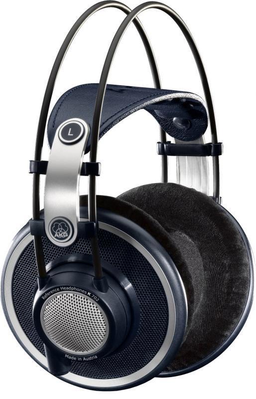 Over-ear open-back headphones with metal headband and large circular ear cups with mesh covering.